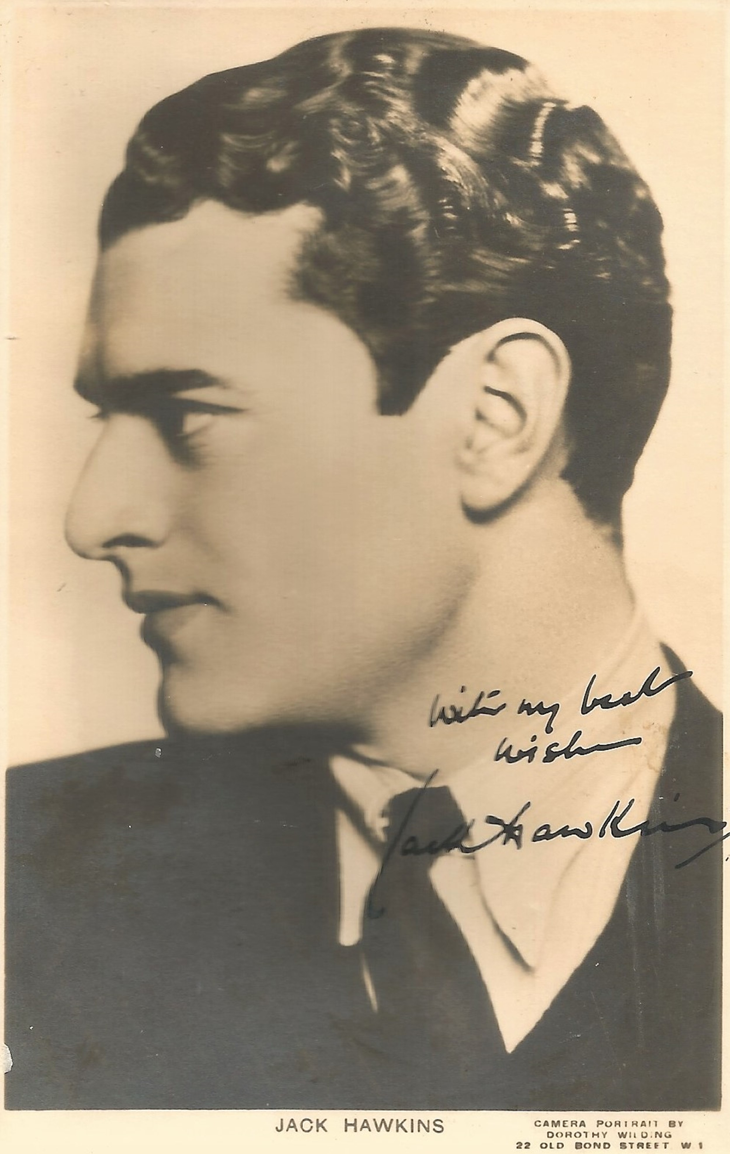 Jack Hawkins signed 5x3 vintage photo.Good condition. All autographs come with a