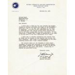 John Glenn TLS dated 20/2/63. Good condition. All autographs come with a Certificate of