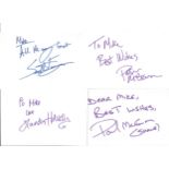 Collection of 50 Actor and Actress Signed 6 x 4 White Cards, Including Peter McGovern, Paul