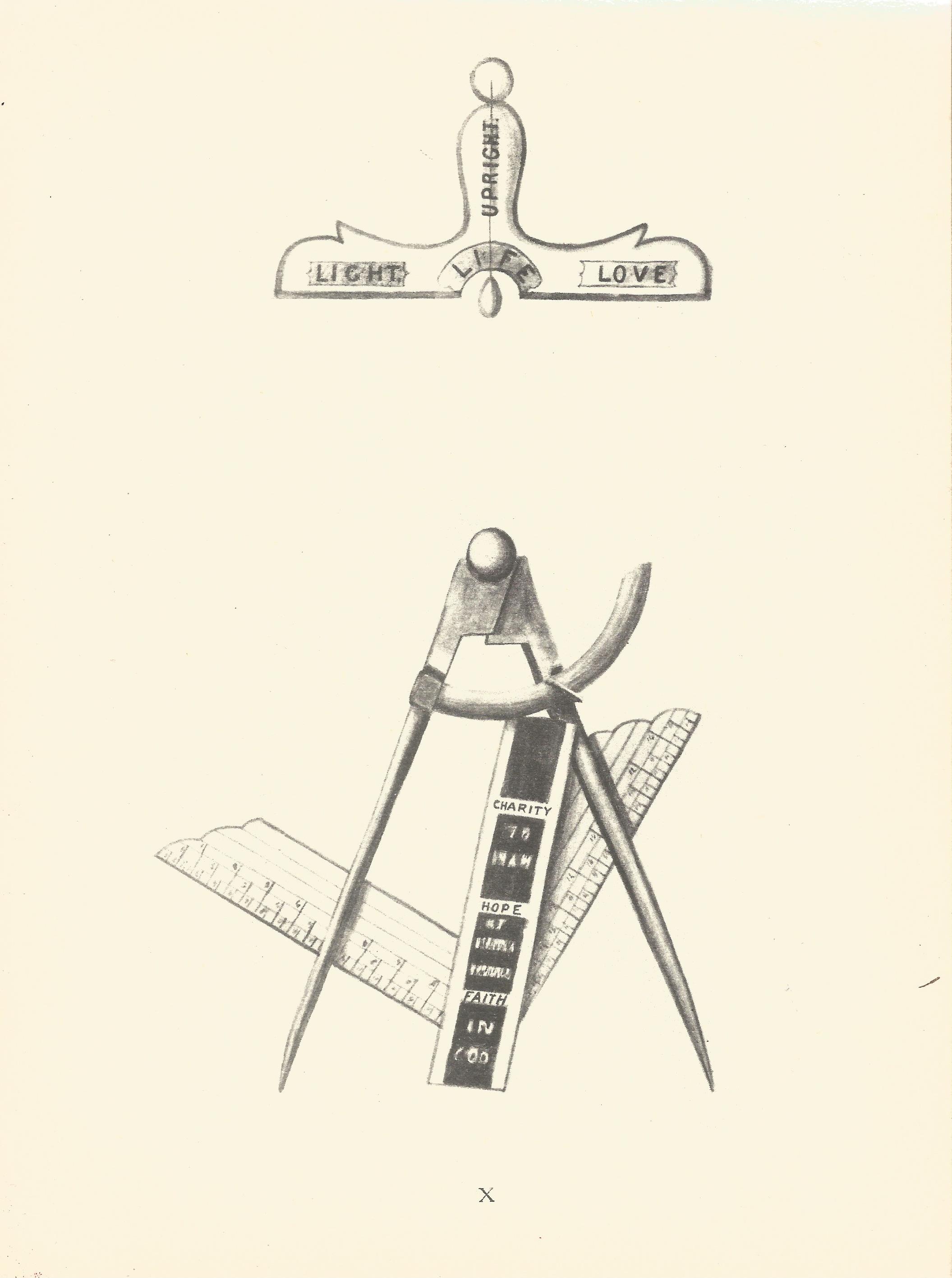 Autograph Album with Printed Pencil Drawings George & Dragon, Heraldic Emblems, Building & Masonic - Image 7 of 8