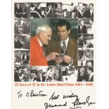 Desmond Llewelyn Q James Bond signed 8 x 6 inch montage photo to Christian