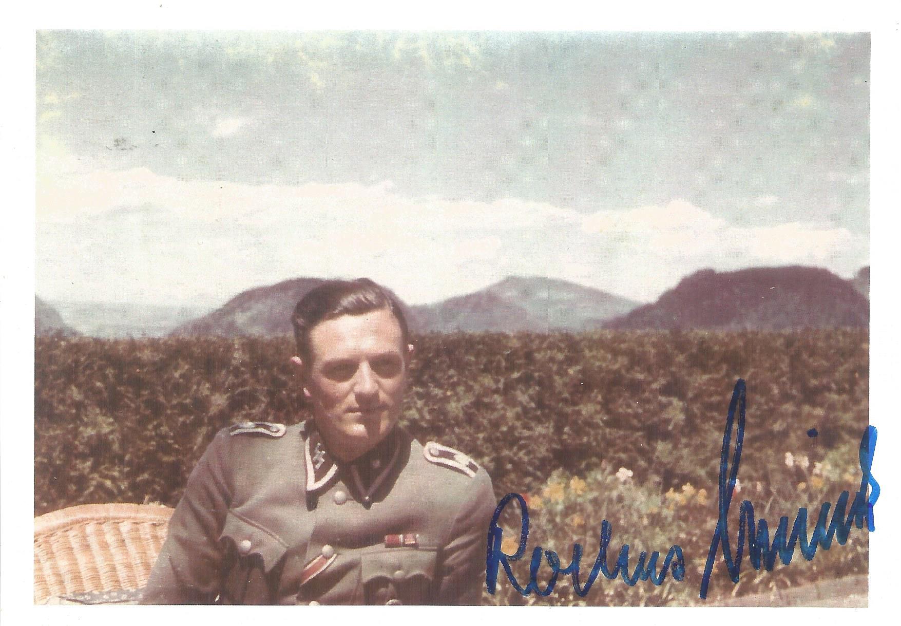 WW2 Rochus Misch Hitlers bodyguard signed 6 x 4 colour photo