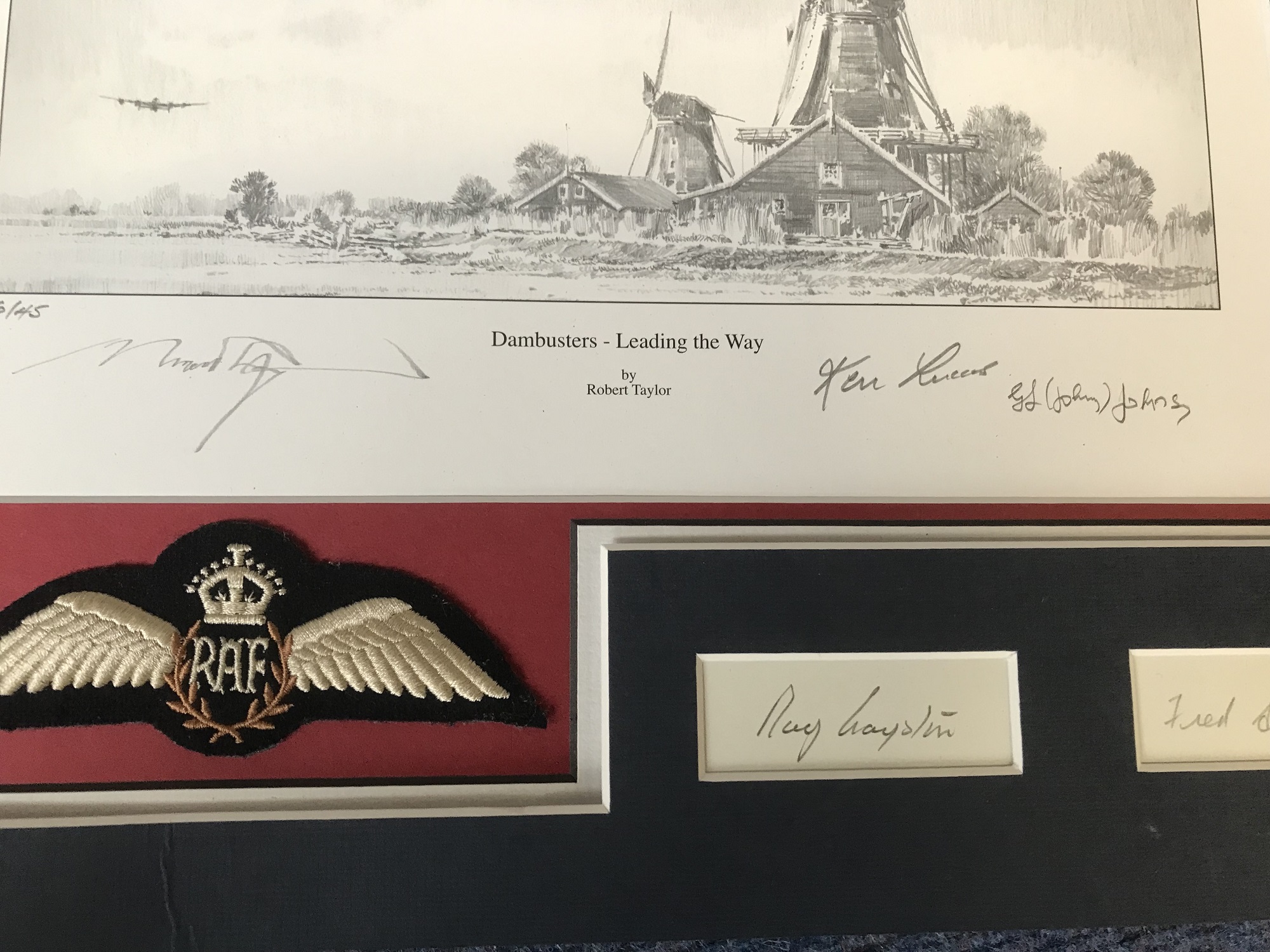 Robert Taylor WW2 Dambuster Print and Autograph presentation - Image 3 of 3