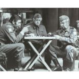 Dads Army Clive Dunn signed 8 x 6 inch b/w photo playing cards