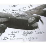 WW2 Multiple signed Lancaster Bomber in flight 10 x 8 photo 15 RAF autographs