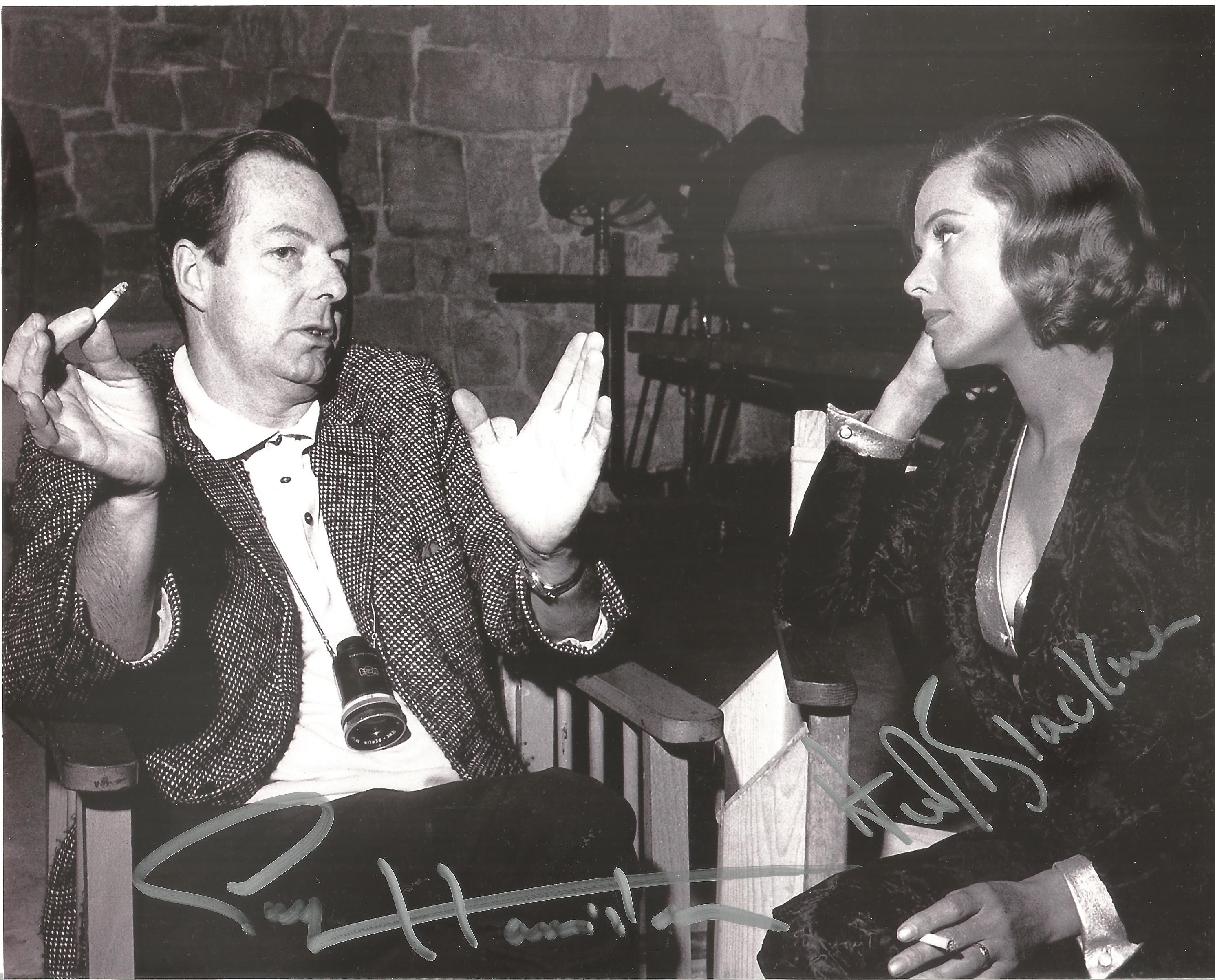 James Bond Guy Hamilton and Honor Blackman signed 10 x 8 inch b/w photo