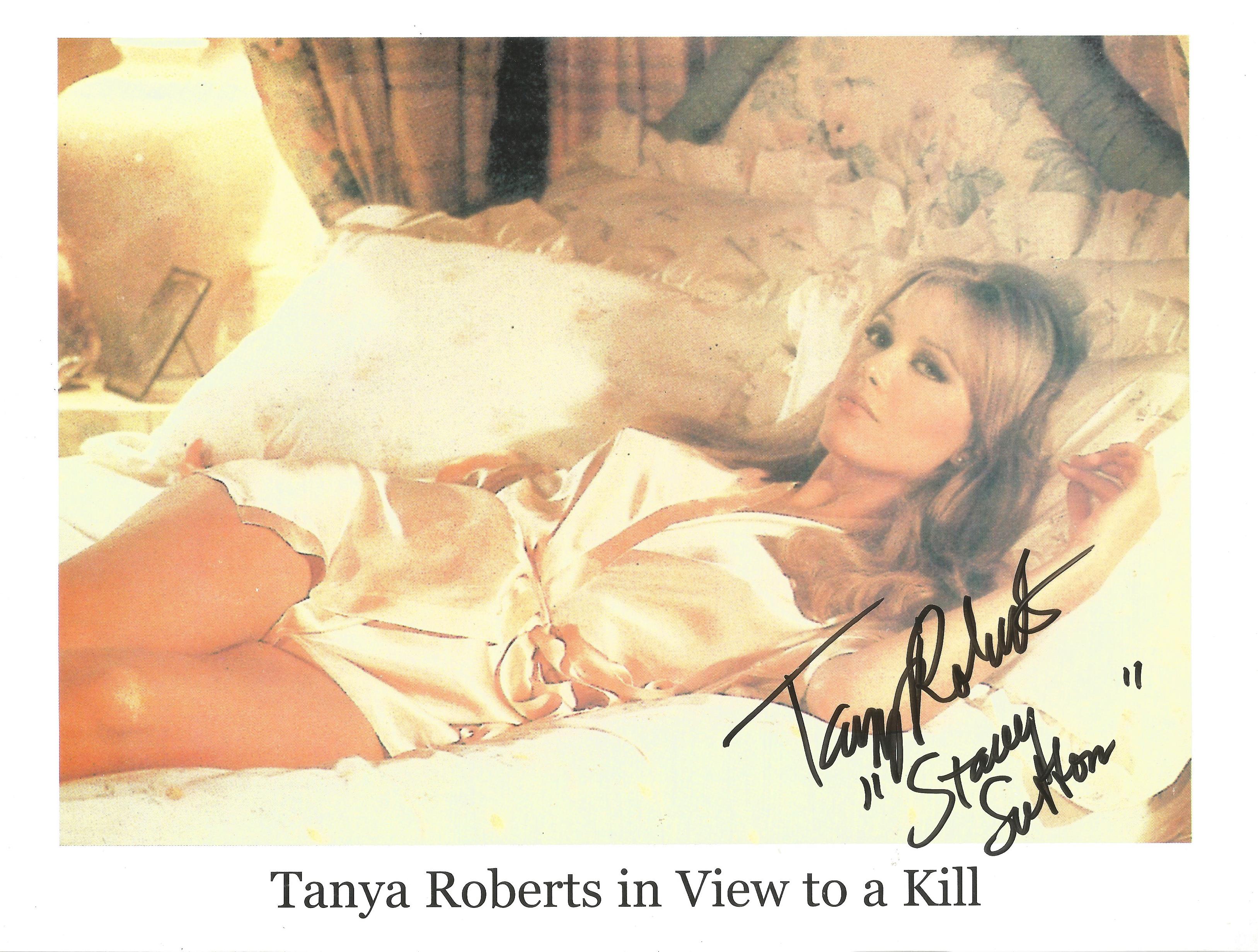 Tanya Roberts signed 10 x 8 inch colour James Bond photo