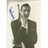 Sean Connery signed 12 x 8 inch b/w James Bond photo