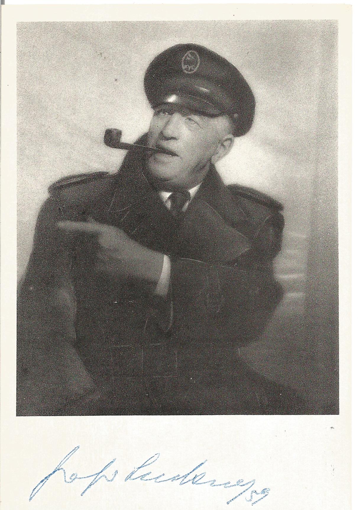WW2 Count Felix von Luckner signed 6 x 4 inch b/w photo