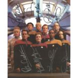 Star Trek Voyager photo signed by 9 cast members