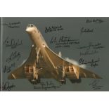 Concorde stunning photo signed by 14 pilots rare