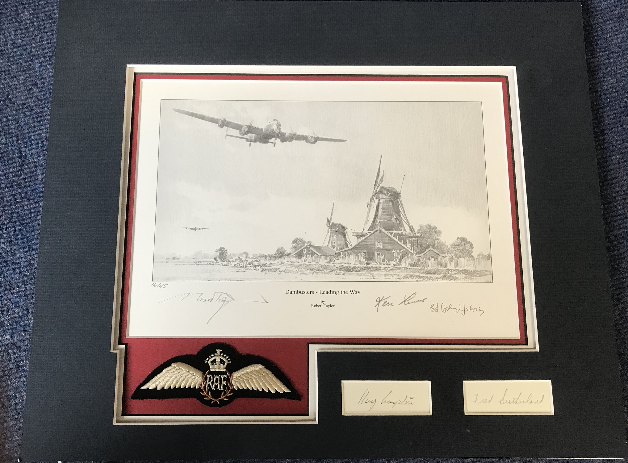 Robert Taylor WW2 Dambuster Print and Autograph presentation