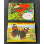 2 Albums of Brooke Bond Picture Cards, Tropical Birds, British Butterflies. Good condition. We