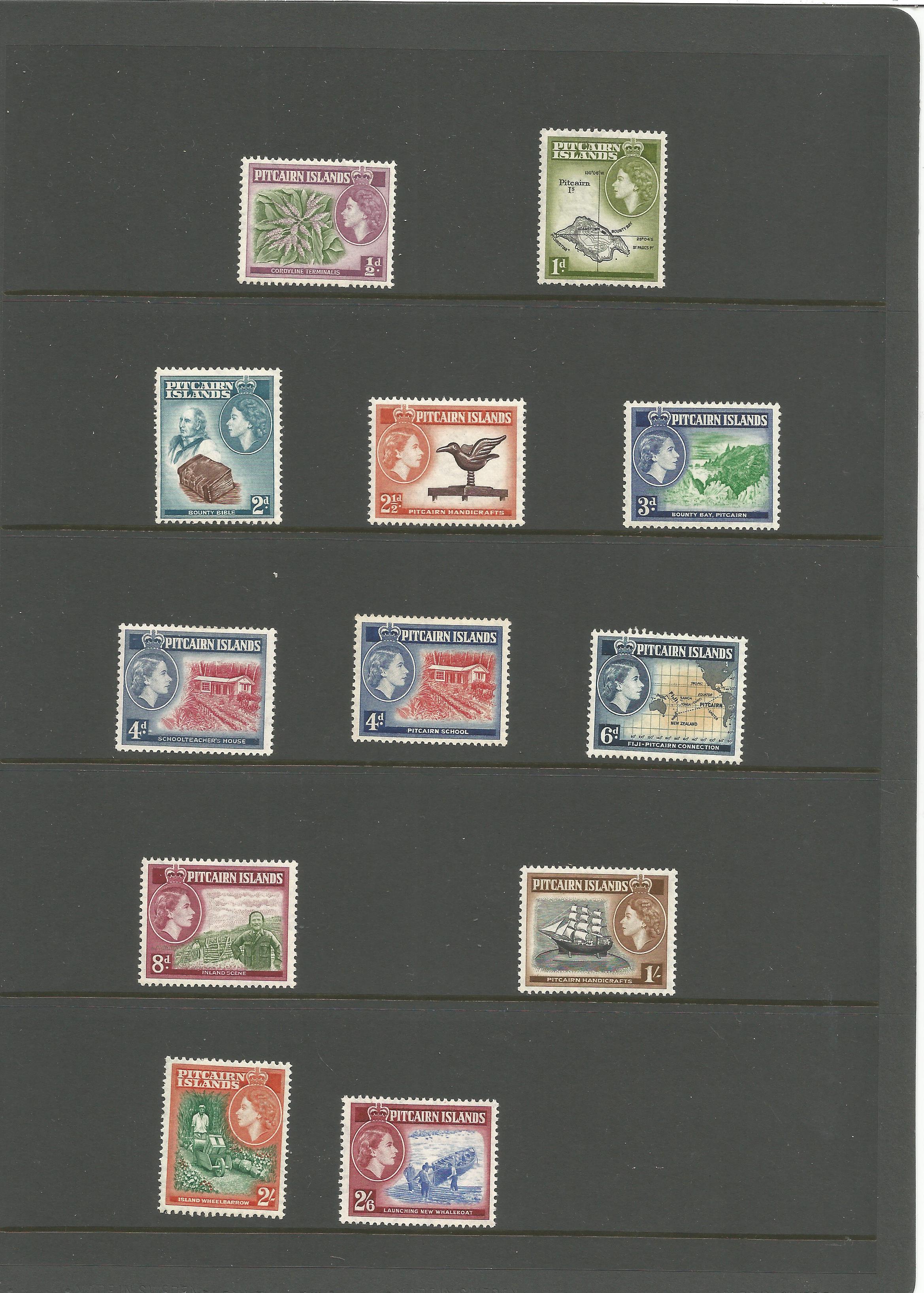 Pitcairn Islands, 1957, 12 stamps, mint condition. Good condition. We combine postage on multiple