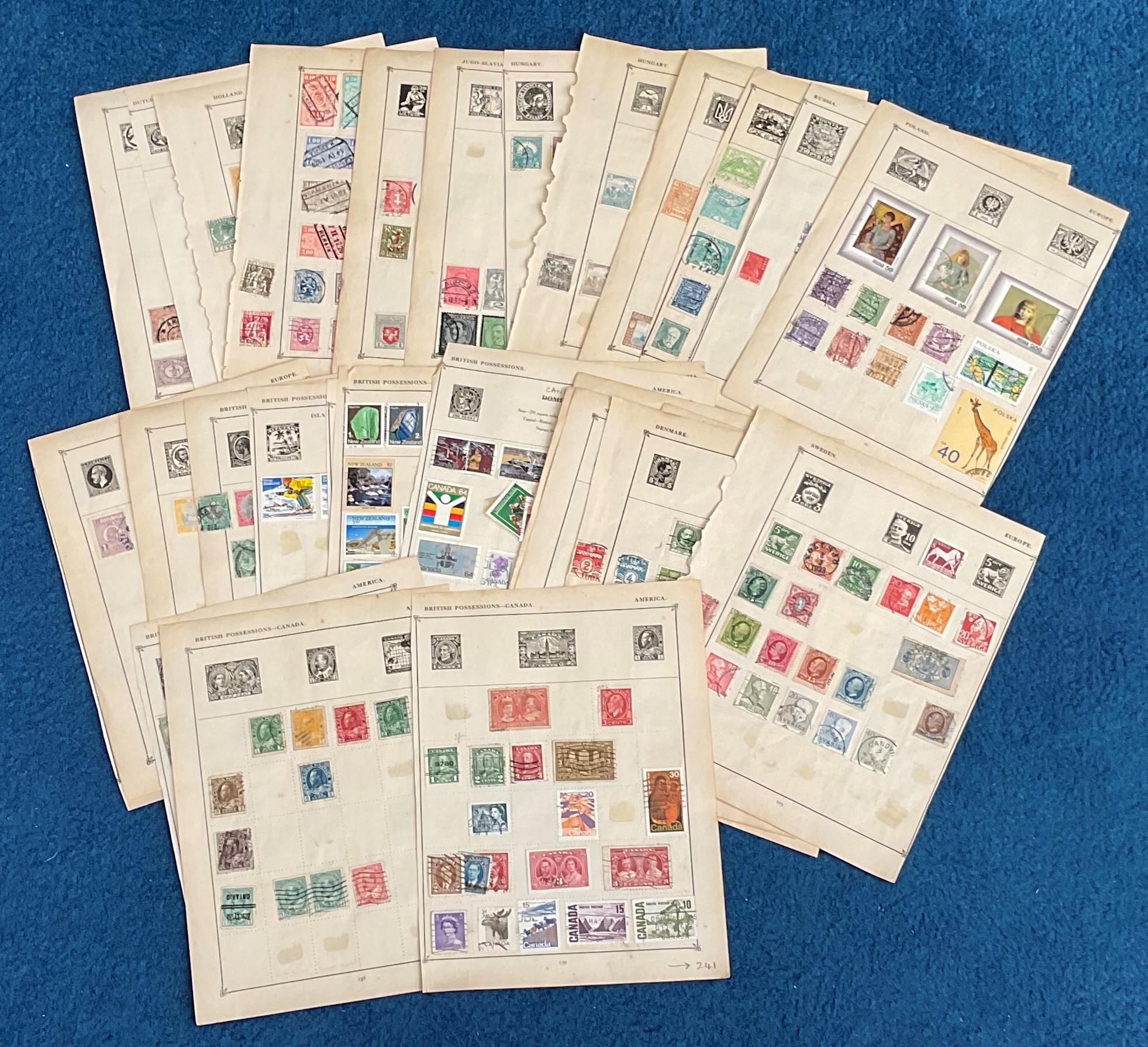 Assorted stamp collection over 51 pages. Includes BCW, East European, Scandinavia and more. Good