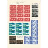 Great Britain, King George VI and Queen Elizabeth II, stamps on loose sheets, approx. 100. Good