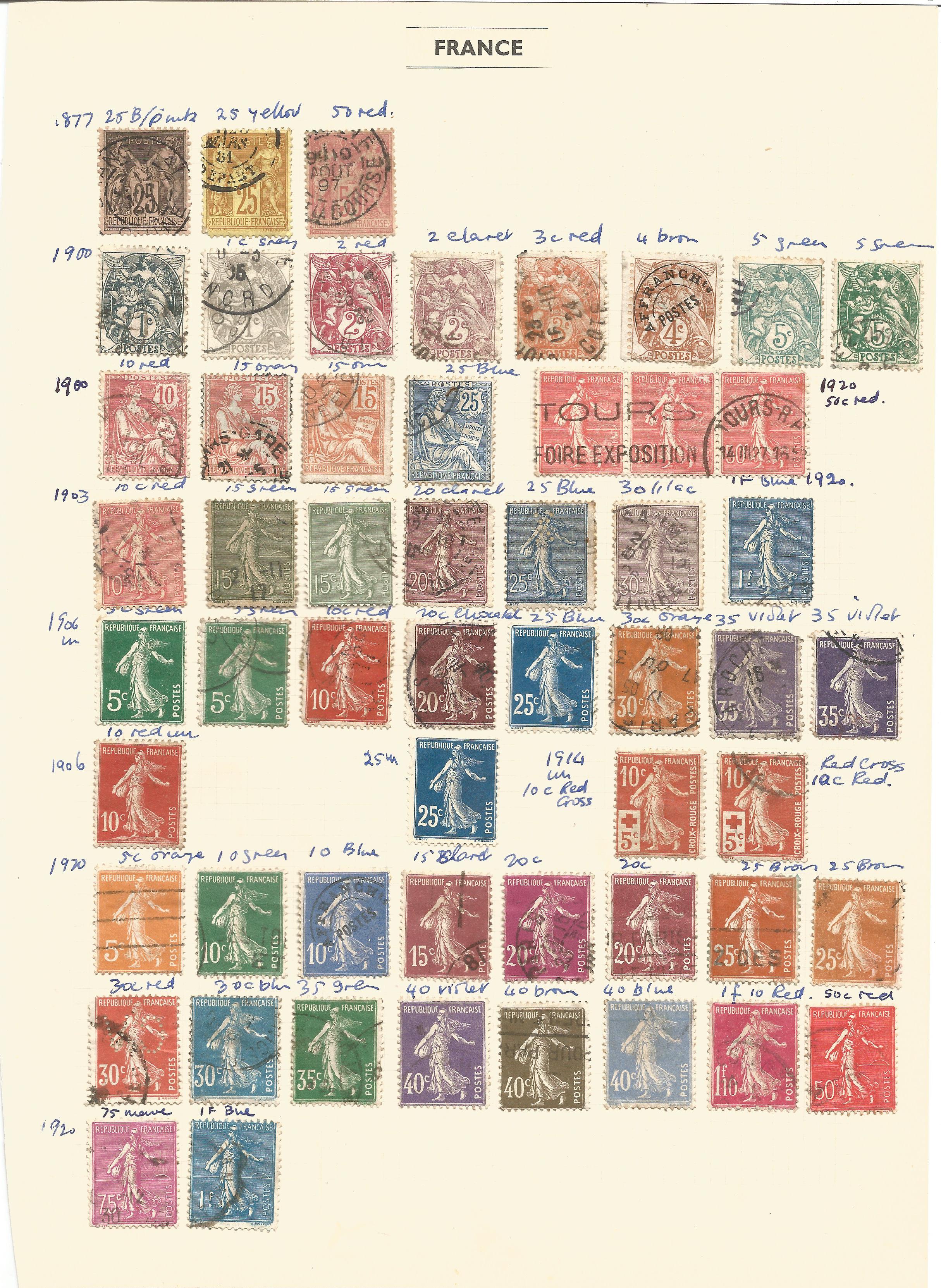 France, 1853/1920, stamps on loose sheets, approx. 80. Good condition. We combine postage on - Bild 2 aus 2