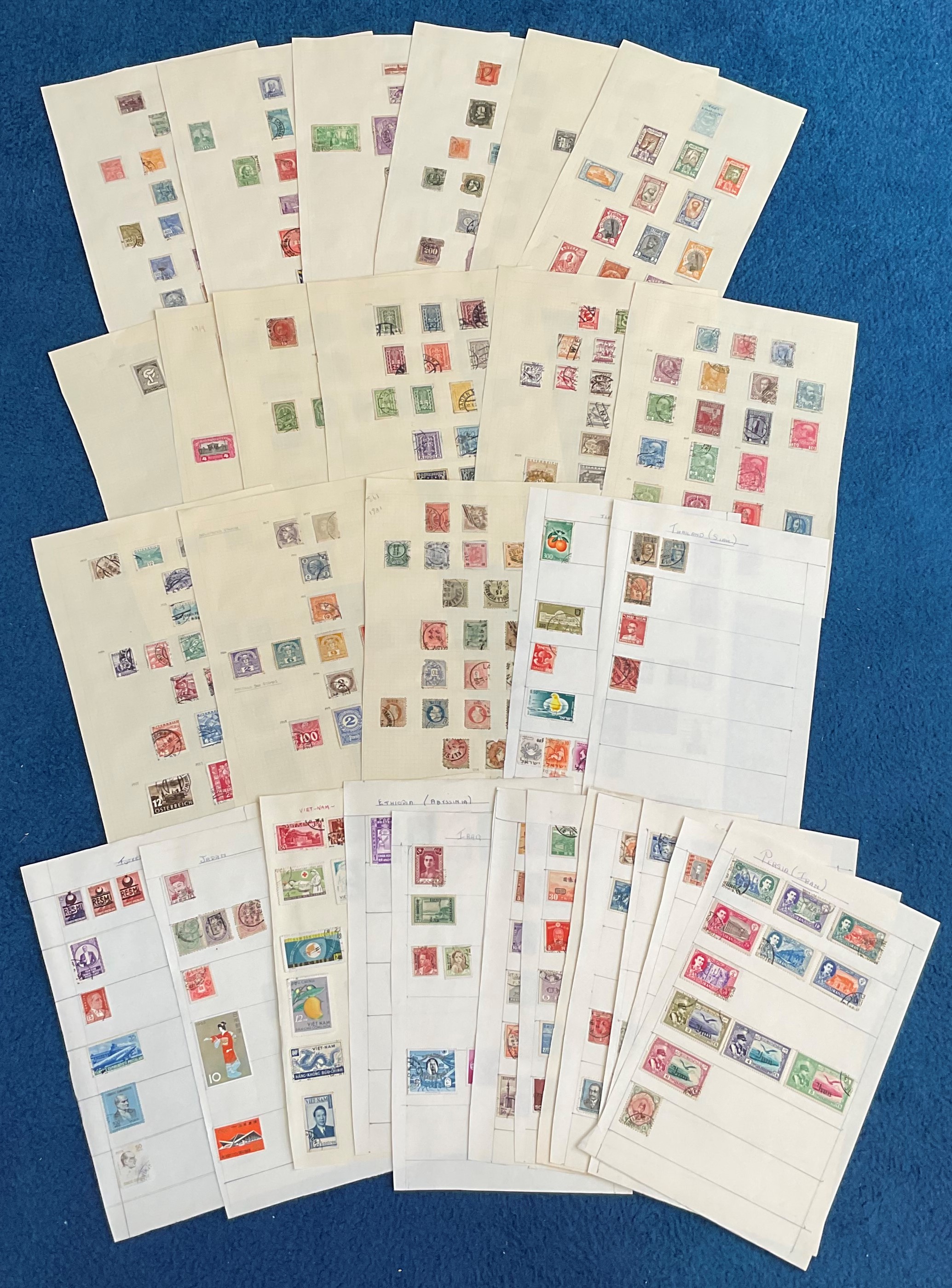 Worldwide stamp collection. Including Austria, Ethiopia, French Andorra, Brazil. Good condition.