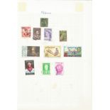 Philippines, Sharjah, Palestine, Ajman, stamps on loose sheets, approx. 130. Good condition. We