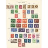 Great Britain, King George VI and Queen Elizabeth II, stamps on loose sheet, approx. 40. Good