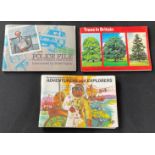 3 Albums of Brooke Bond Tea Cards, Trees in Britain, Adventurers and Explorers, Police File. Good