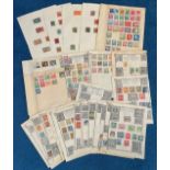 Europe stamp collection on loose album pages. Includes Germany, Yugoslavia, Poland, Russia, Italy