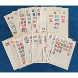 European stamp collection on loose album pages. Includes, Switzerland, Luxembourg, France,