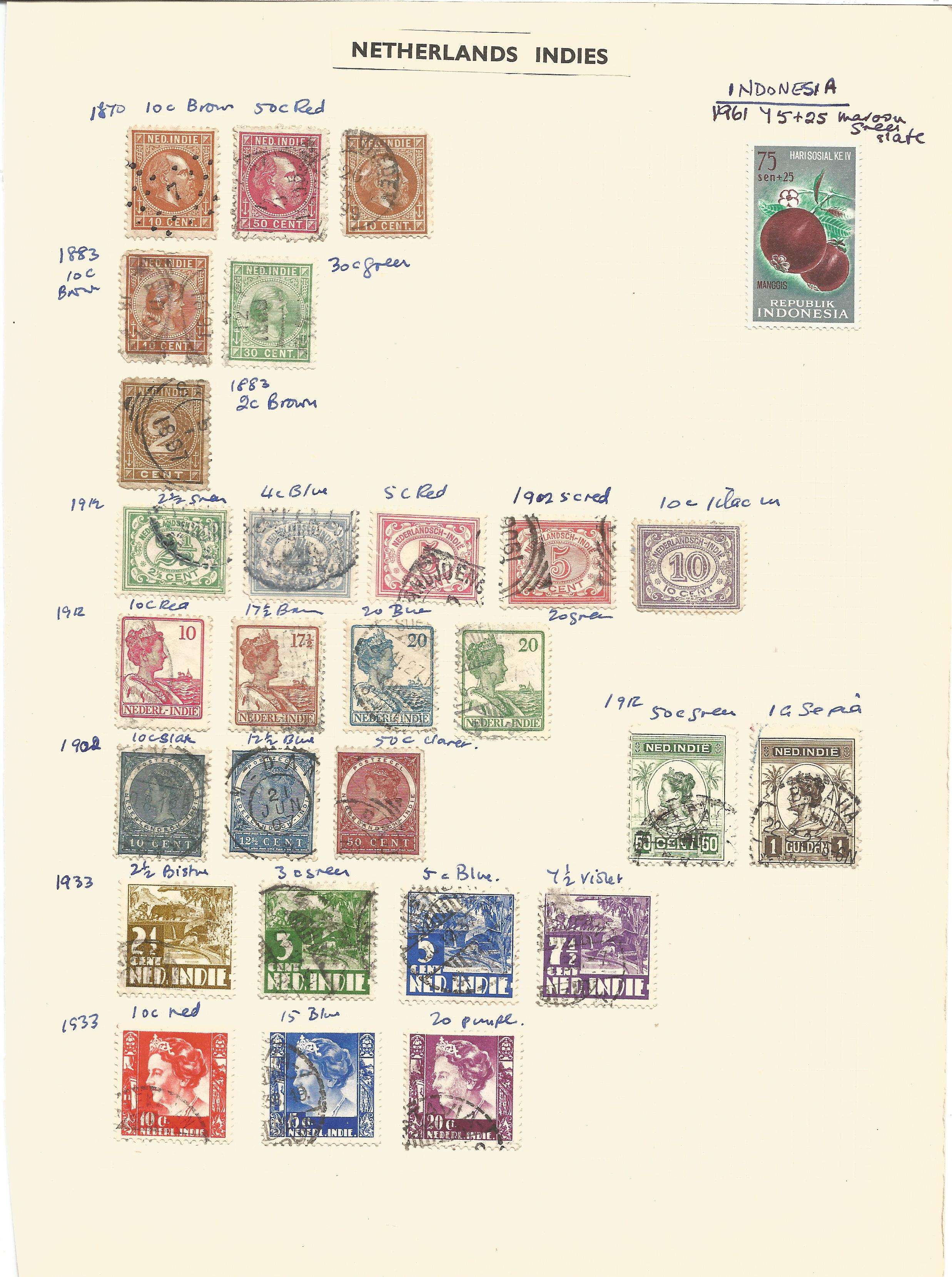 Netherlands, Netherlands Indies, Indonesian Republic, 1870/1956, stamps on loose sheets, approx. 50. - Image 2 of 3