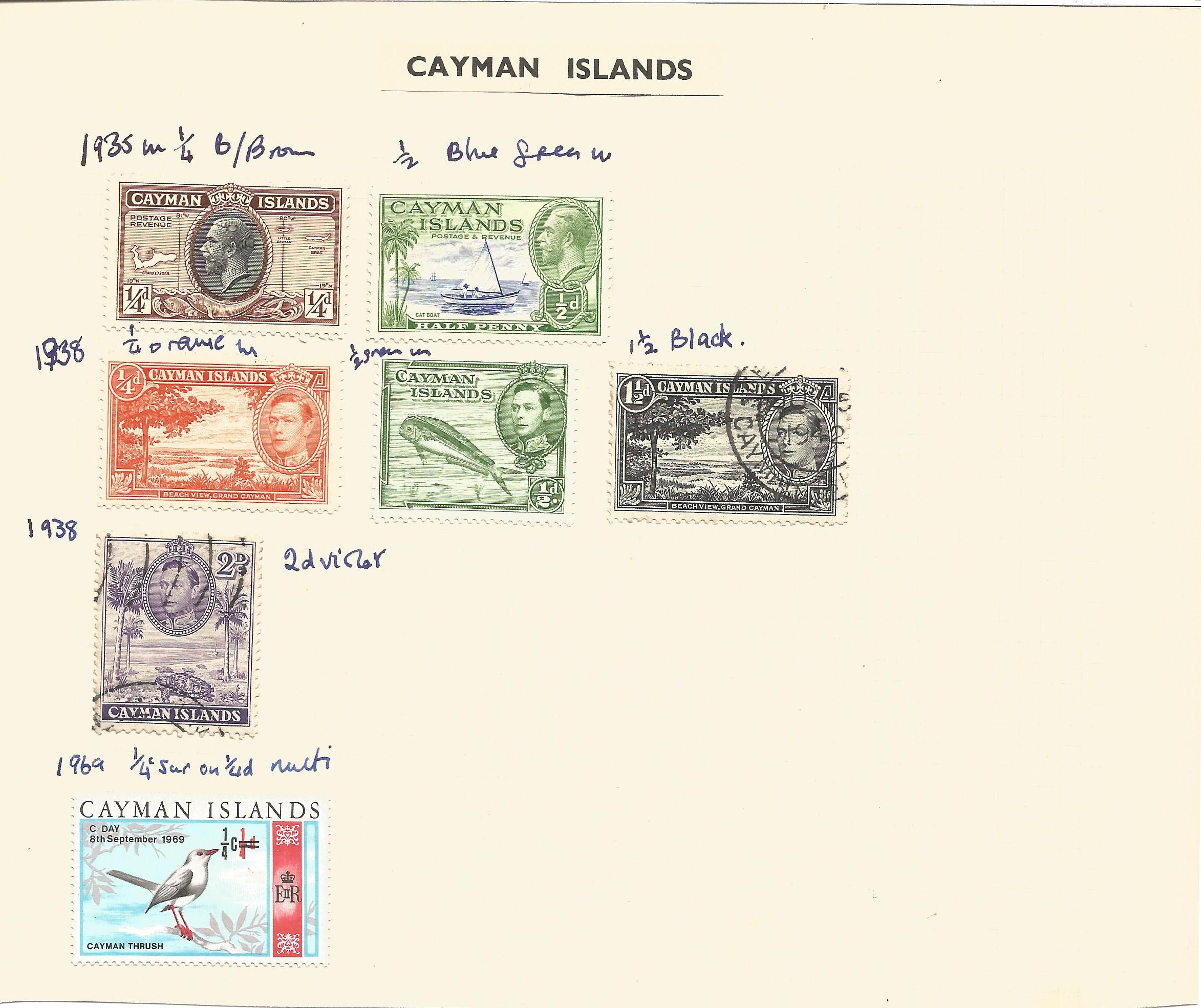 Guadeloupe, Haiti, British Honduras, Fiji, Cayman Islands, stamps on loose sheets, approx. 15. - Bild 2 aus 2