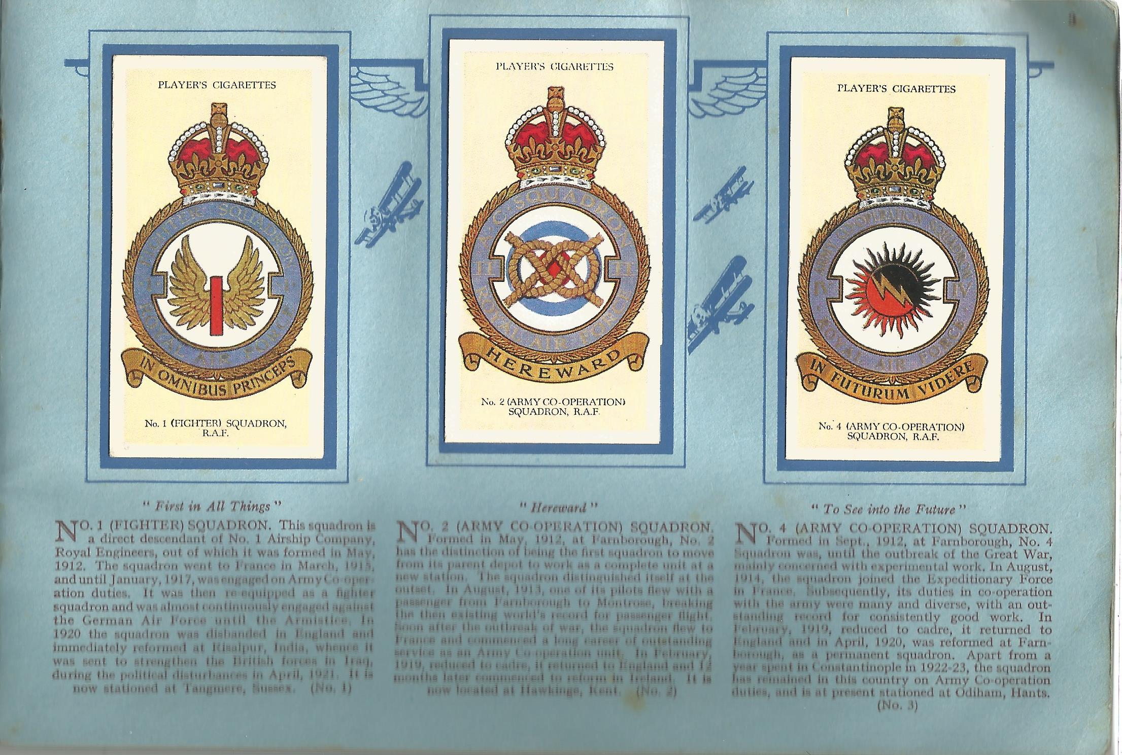 Player's Cigarette Cards, RAF Badges album, 1938, 50 cards. Good condition. We combine postage on - Image 2 of 2