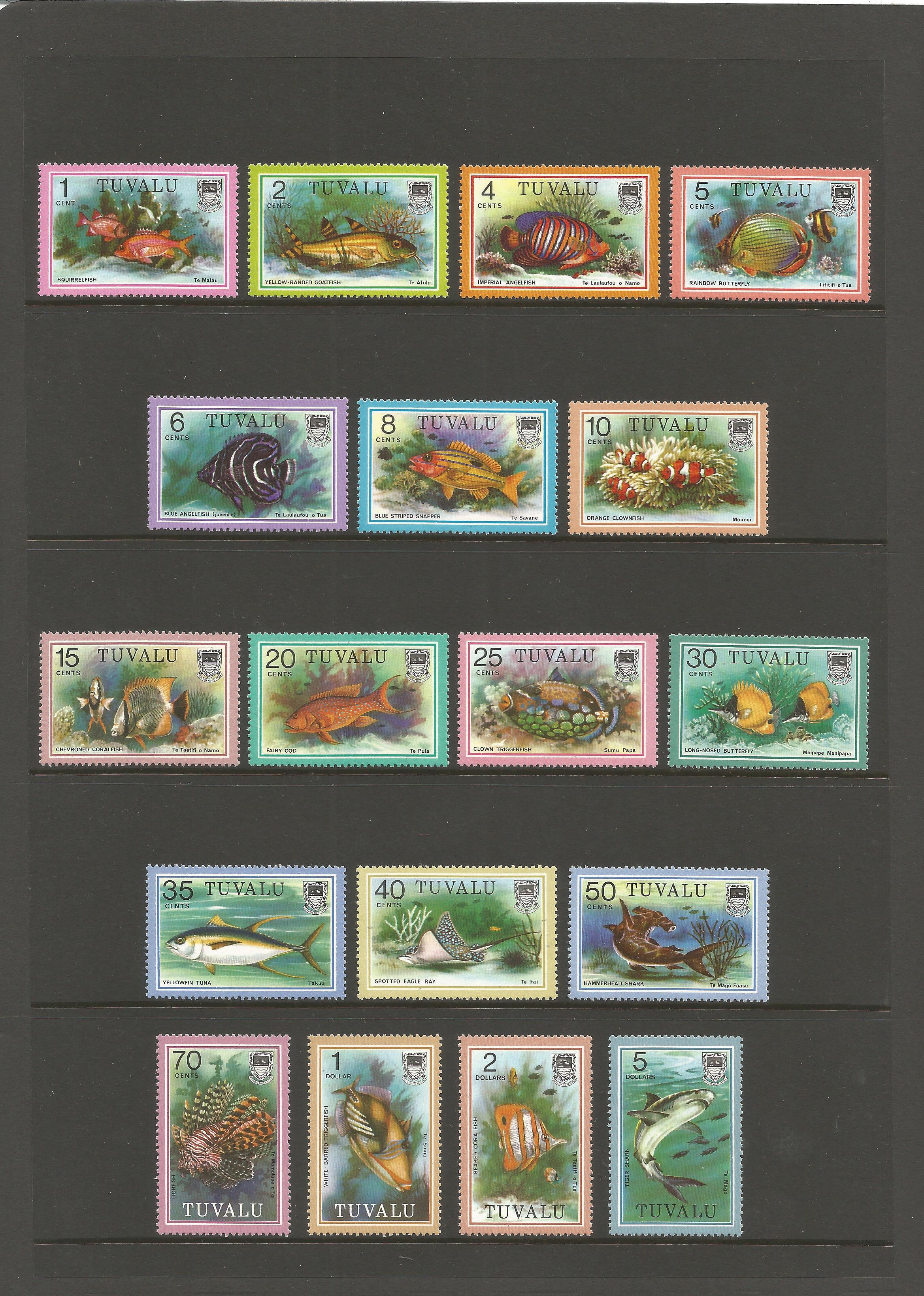 Tuvalu, Grenada, Norfolk Islands, miniature sheets and approx. 50 stamps. Good condition. We combine