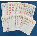 Assorted stamp collection over 24 loose pages. Includes Italy, Switzerland, Greece, Crete,