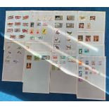 Assorted worldwide stamp collection on loose album pages. Some of countries included are Korea,