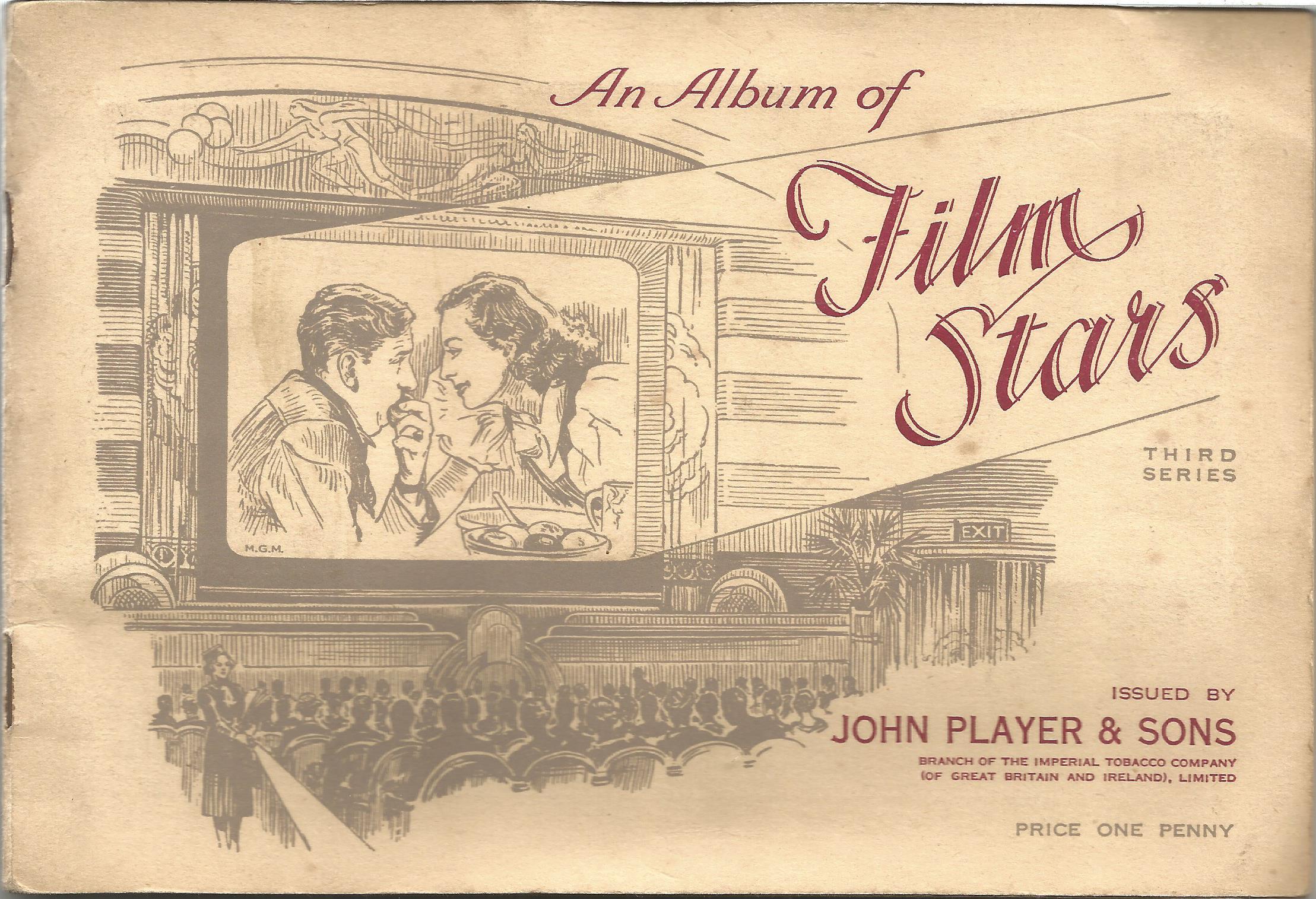 Player's Cigarette Cards, Album of Film Stars, 1934, 50 cards. Good condition. We combine postage on