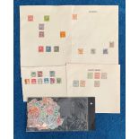 Assorted stamp collection on loose album pages. Includes Sweden, Denmark, Montenegro and more.
