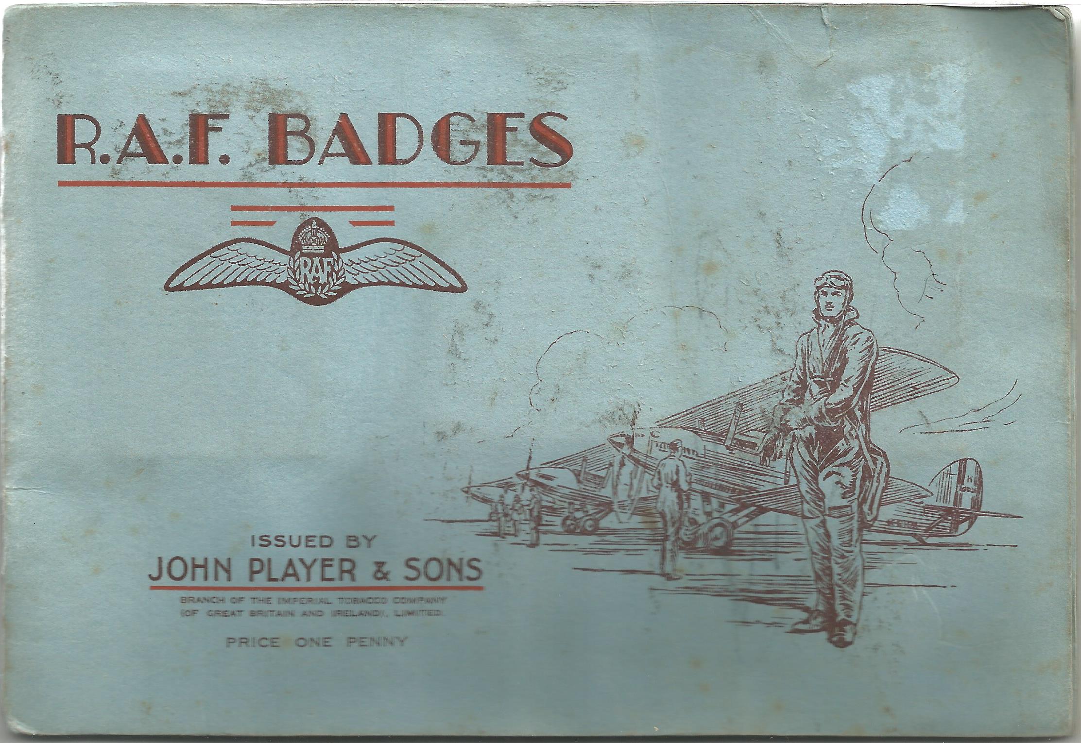 Player's Cigarette Cards, RAF Badges album, 1938, 50 cards. Good condition. We combine postage on