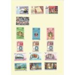Zambia, Uganda, Zanzibar, Mauritius, Cook Islands, stamps on loose sheets, approx. 50. Good