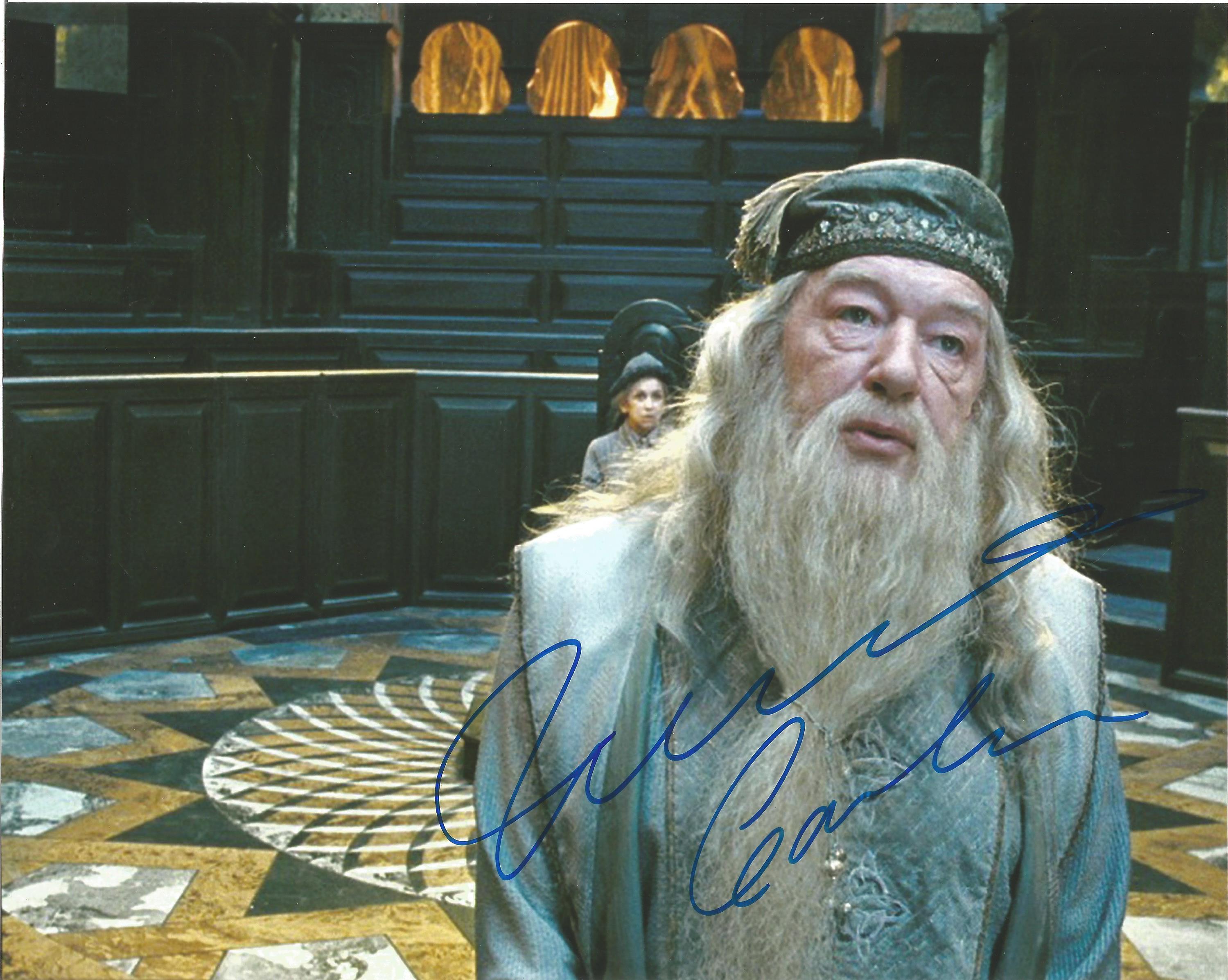 Actor Michael Gambon signed 10x8 in character as Professor Dumbledor from the Harry Potter film