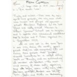 Rugby Player Fran Cotton, 3-page handwritten article for the testimonial brochure of Lancashire