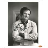 Actor Robin Williams signed 10x8 black and white photo from the 1998 film Patch Adams. Robin