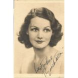Actress Elizabeth Allan vintage signed 5x3½ black and white image. Elizabeth Allan was an English