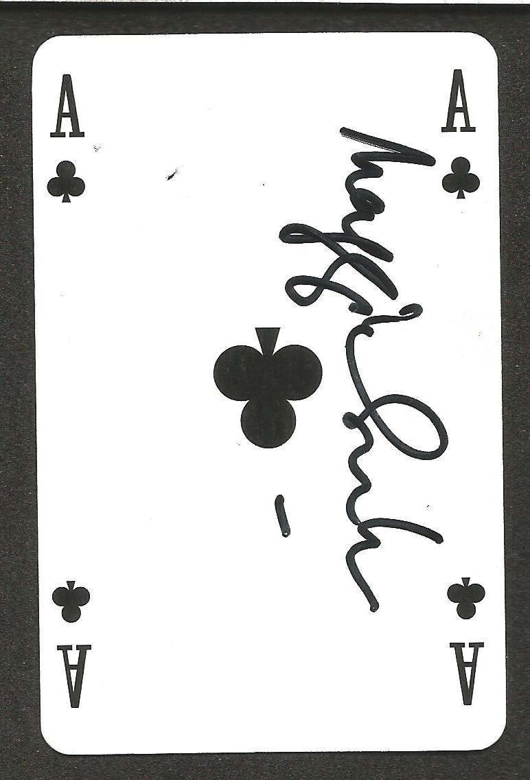 Actress Maggie Smith signed charity Ace of Clubs playing card. Dame Maggie Smith CH, DBE is an
