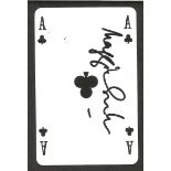 Actress Maggie Smith signed charity Ace of Clubs playing card. Dame Maggie Smith CH, DBE is an