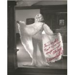 Singer Danny La Rue, signed 10x8 black and white photo in drag, dedicated to Donald, inscribed