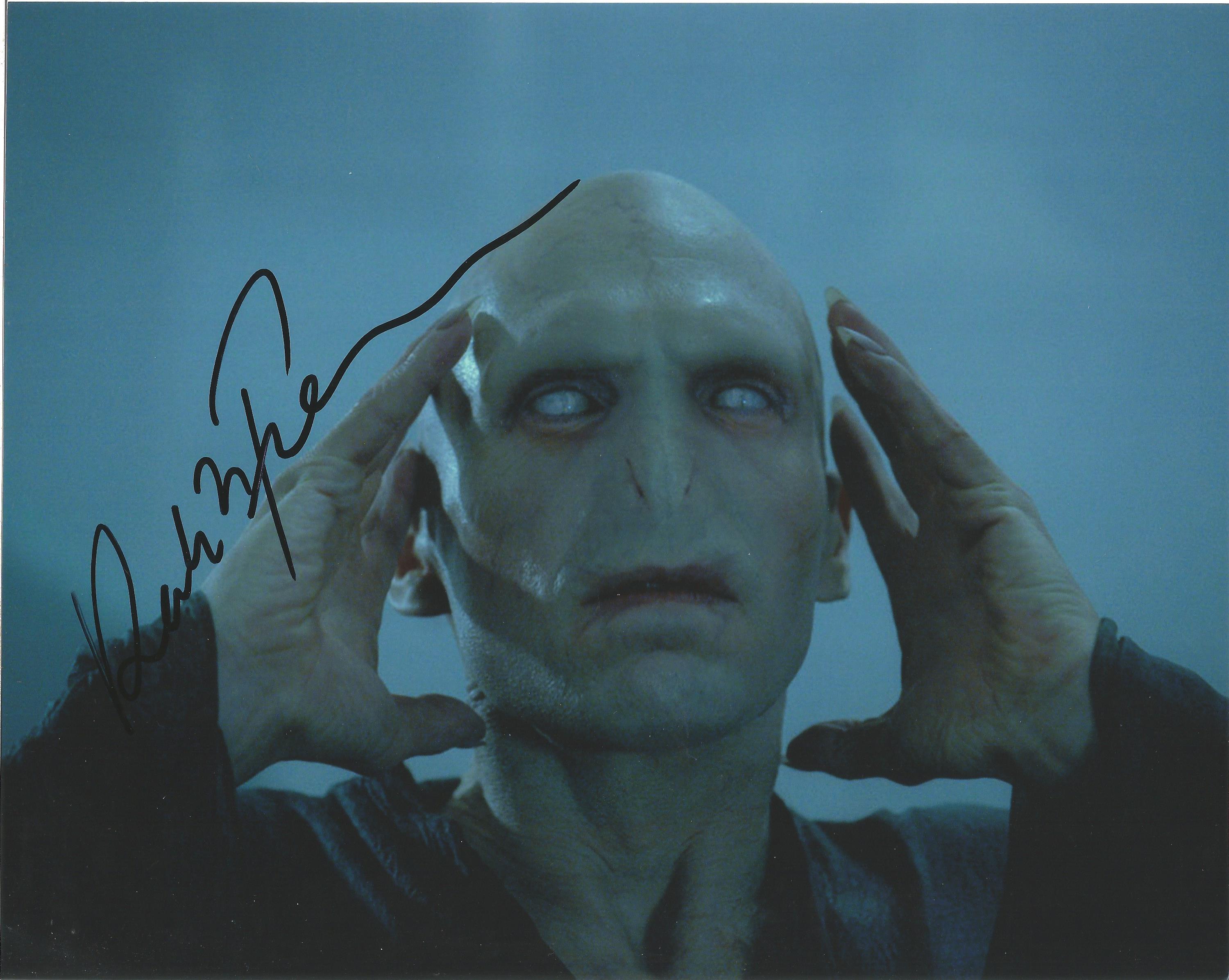 Actor Ralph Fiennes signed 10x8 colour photo in character as Lord Voldemort from the Harry Potter