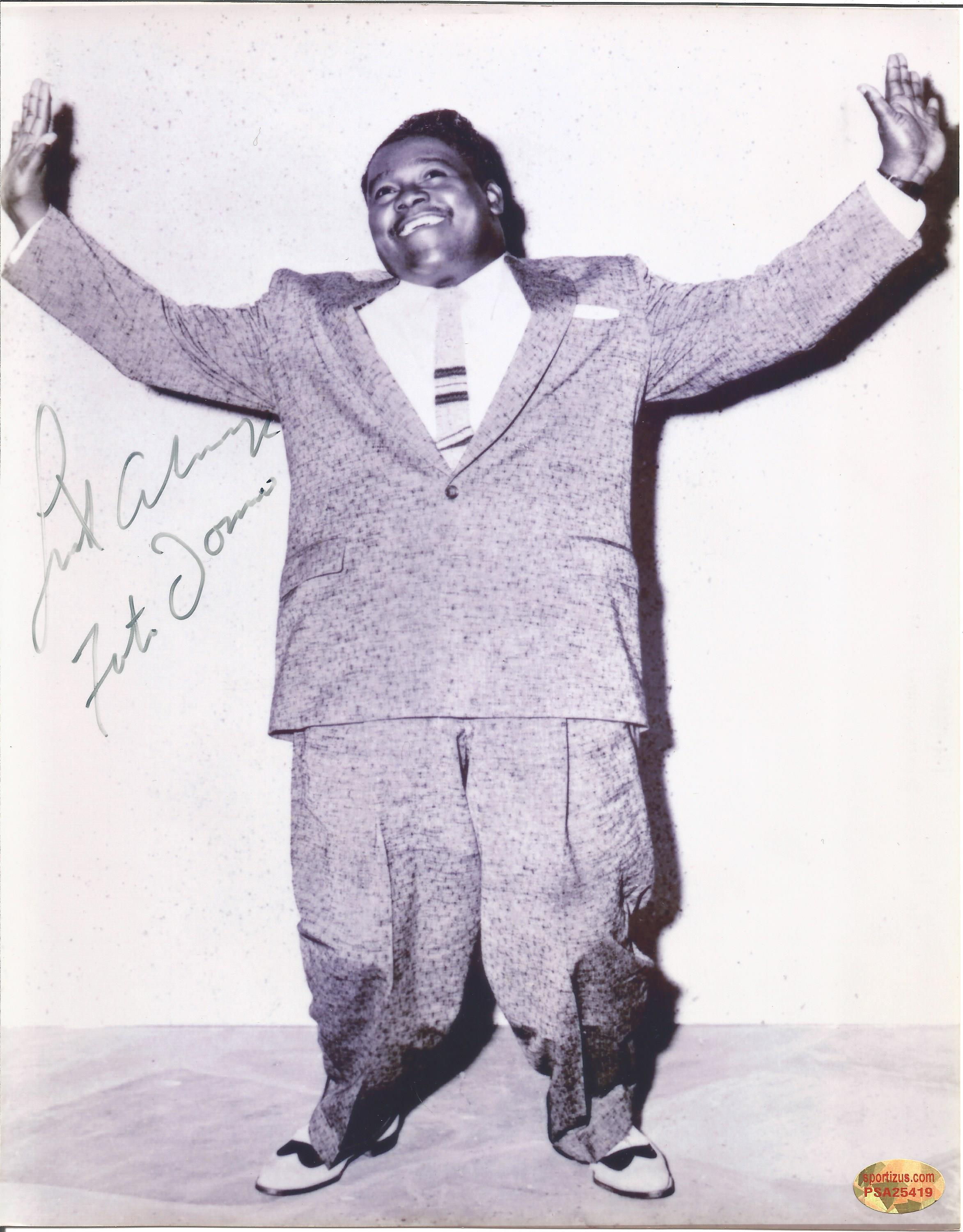 Singer Fats Domino signed 10x8 black and white image. Antoine Dominique Domino Jr., known as Fats