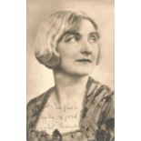 Actress Sybil Thorndyke vintage signed 5½x3½ photo, very early image, dedicated to Mr English.