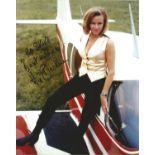 Actress Honor Blackman 10x8 signed colour photo Goldfinger image, dedicated to Steve. Honor Blackman