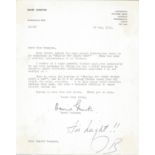 Actress Ingrid Bergman, a two-word response with her initials on a letter dated 29/5/71 from a fan