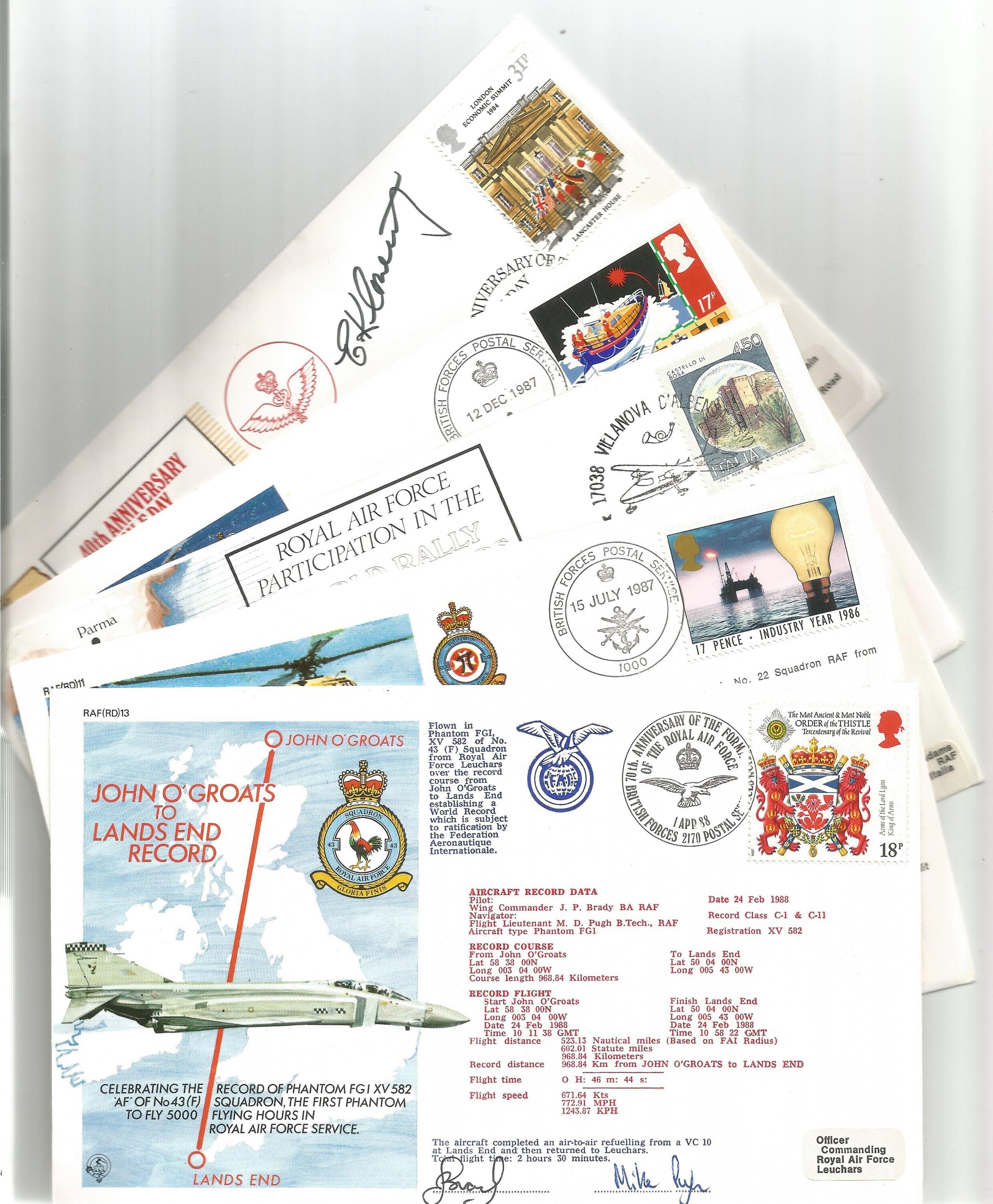 WW2 Collection of 11 Signed Aviation flown FDCs dating back to 1984 includes RAF Participation in - Image 2 of 2